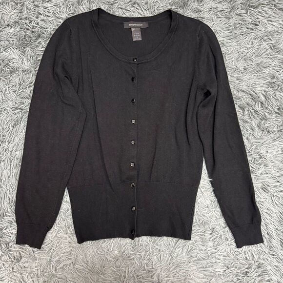 Ashley Stewart Button Front Black Cardigan Size 12 - Picture 1 of 7